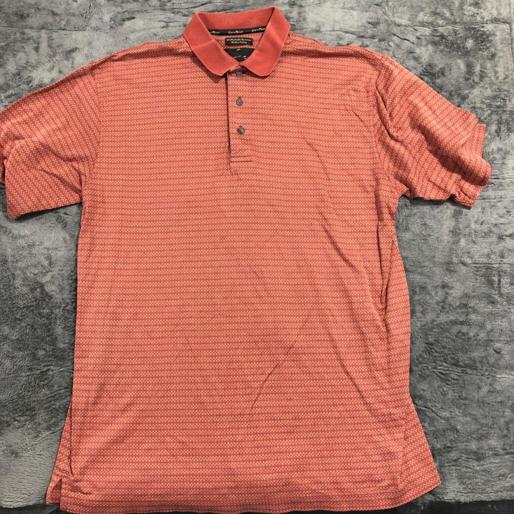 Gary Player Polo Shirt Mens Large Orange Double Mercerized Cotton RN‎ 77219